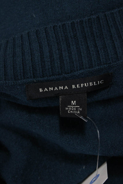 Banana Republic Women Pullover V-Neck Dark Blue Long Sleeve Sweater Size M