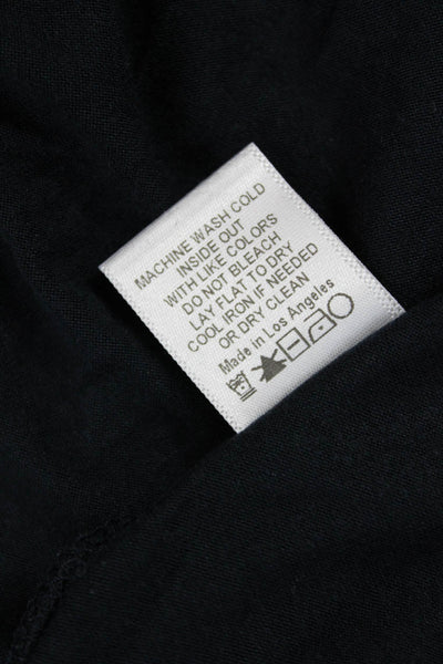 Feel The Piece Women Basic Button Up Long Sleeve Black Top Micro Modal Size XS