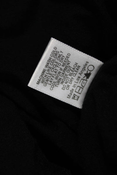 Feel The Piece Women Black V Neck Long Sleeve Button Up Top MicroModal Size XS