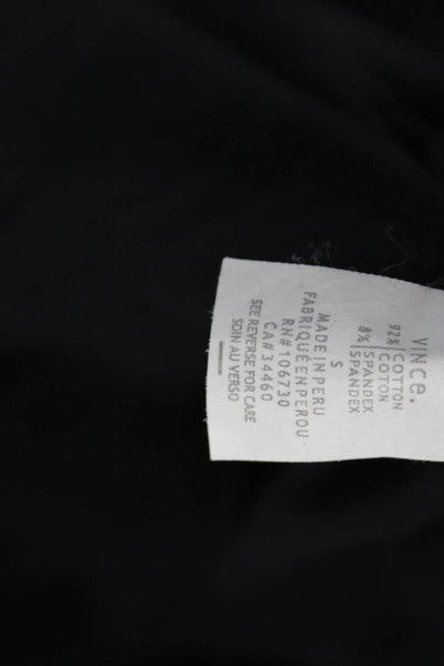Vince Women Black Mock Neck Long Sleeve Tunic Top 92%Cotton 8%Spandex Size S