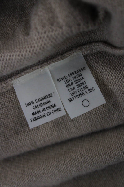 Elie Tahari Women Turtleneck Short Sleeve Cashmere Tunic Beige Size M