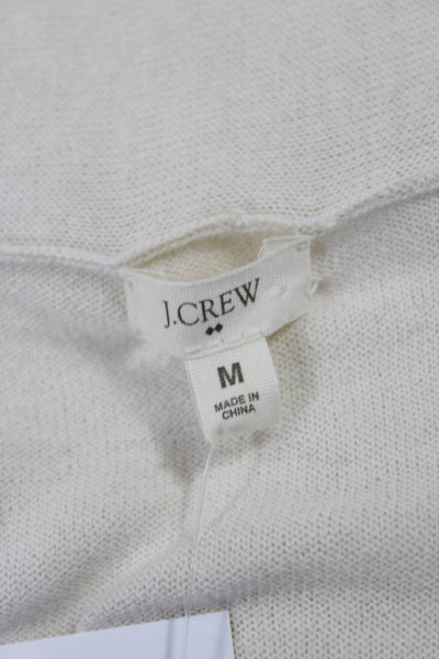 J Crew Women Cardigan Beige Cotton Short Sleeve Solid Size M