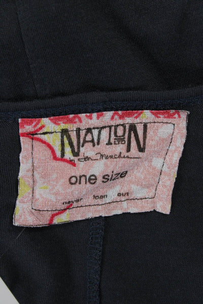 Nation LTD Womens Tunic Dark Gray Round Neck 3/4 Sleeve Modal Size One Size