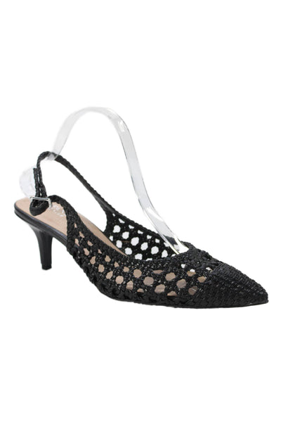 Alfani Womens Pointed Toe Slingbacks Pumps Black Size 9.5 Wide