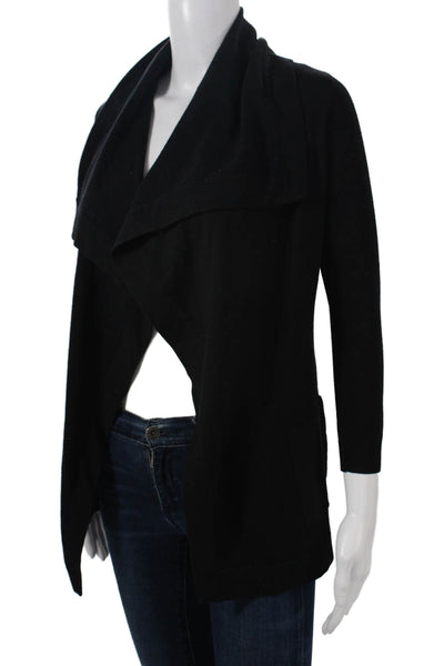 Theory Womens Black Wool Blend Coatigan 3/4 Sleeve Classic Size PP