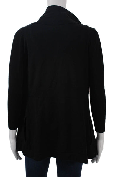 Theory Womens Black Wool Blend Coatigan 3/4 Sleeve Classic Size PP