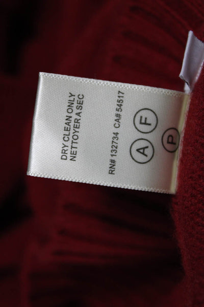 Bella Dahl Women Pullover Sweater V Neck Red Wool Cashmere Long Sleeve Size XS