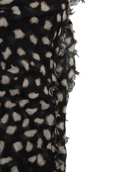 J. Mclaughlin Womens Spotted Neck Scarf Black Size 32X13"