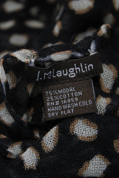J. Mclaughlin Womens Spotted Neck Scarf Black Size 32X13"