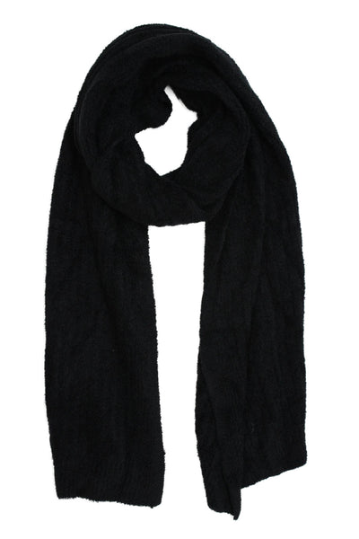 Barefoot Dreams® Womens Fluffy Rectangular Scarves Black Size 66X12"