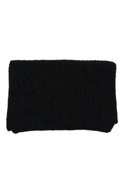 Barefoot Dreams® Womens Fluffy Rectangular Scarves Black Size 66X12"