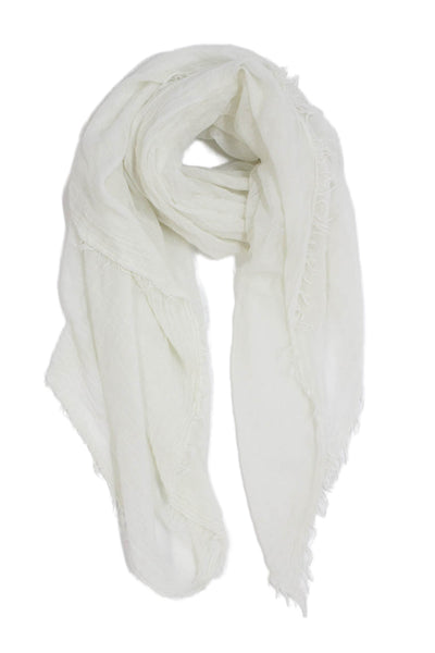 Michael Stars Womens Fringe Trim Square Scarf White Size 50X50"