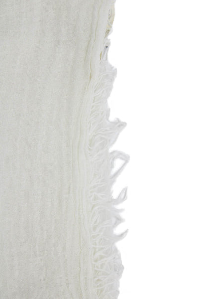 Michael Stars Womens Fringe Trim Square Scarf White Size 50X50"