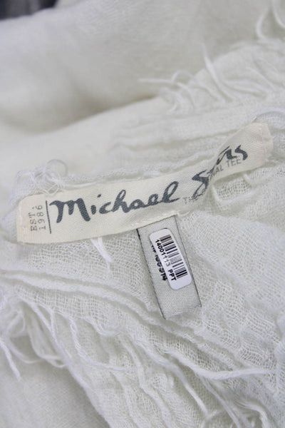 Michael Stars Womens Fringe Trim Square Scarf White Size 50X50"