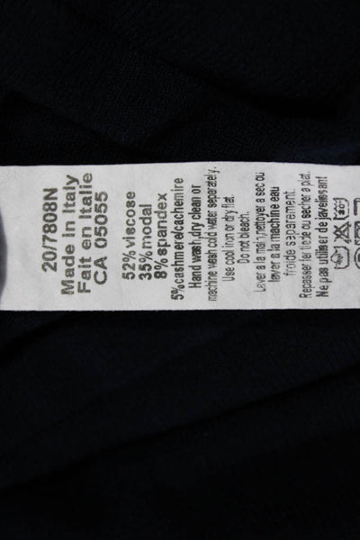 Sophy Curson Women Turtleneck Pullover Dark Blue Long Sleeve Size S