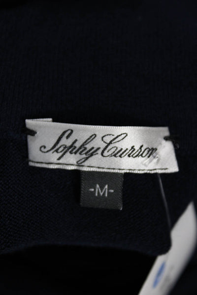 Sophy Curson Womens Dark Blue Turtleneck Pullover Sweater Size M