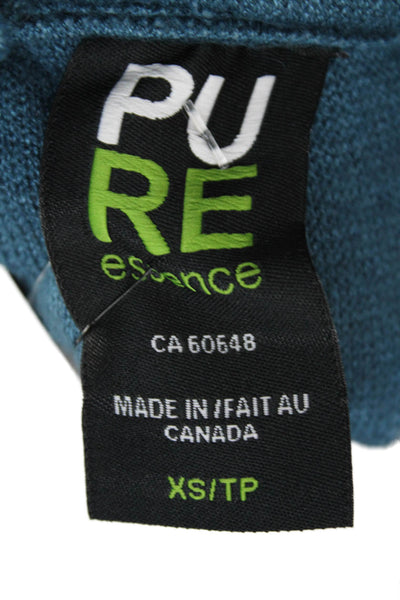 Pure Essence Womens Coatigan Dark Blue High Neck Long Sleeve Size XS