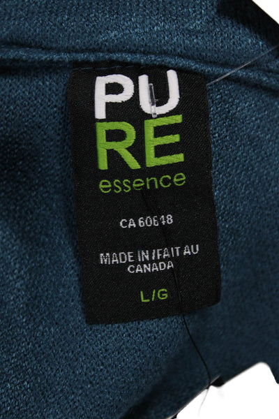 Pure Essence Women Dark Blue High Neck Long Sleeve Coatigan Size L