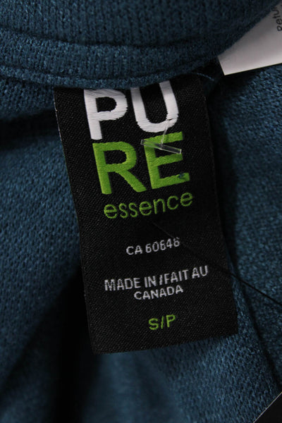 Pure Essence Womens Blue High Neck Long Sleeve Coatigan Size S