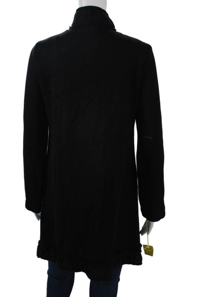 Pure Essence Womens Black High Neck Long Sleeve Coatigan Size XS
