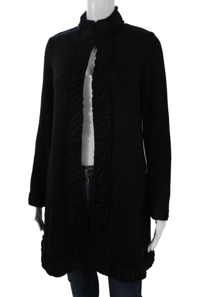 Pure Essence Womens Black High Neck Long Sleeve Coatigan Size M