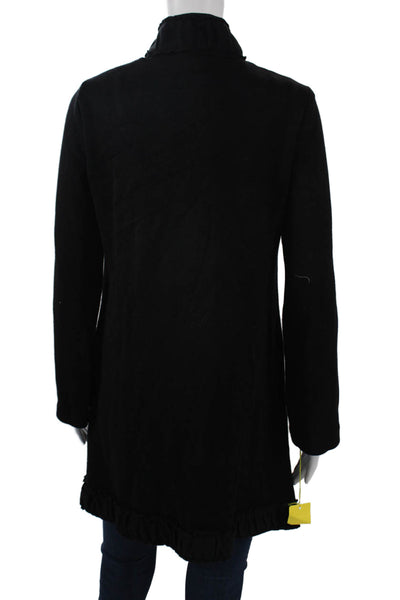 Pure Essence Womens Black High Neck Long Sleeve Coatigan Size M