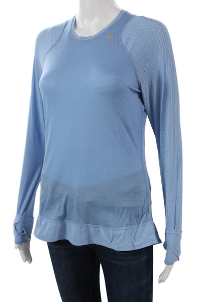 Sweaty Betty Women Basic Crew Neck Light Blue Merino Long Sleeve Top Size S