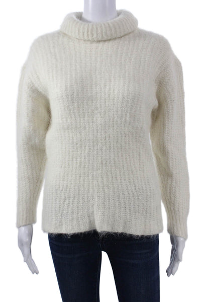 Ba&Sh Womens Pullover Turtleneck Sweater White Long Sleeve Size XS