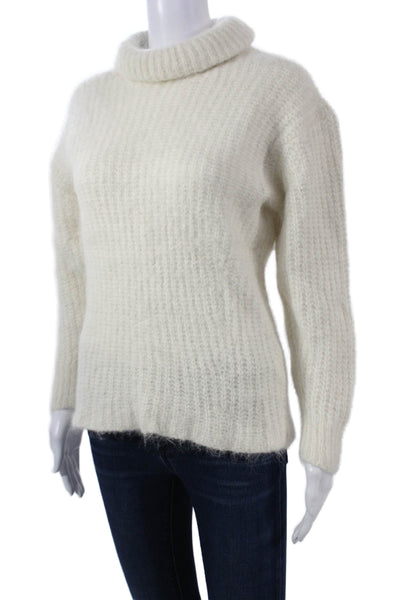 Ba&Sh Womens Pullover Turtleneck Sweater White Long Sleeve Size XS
