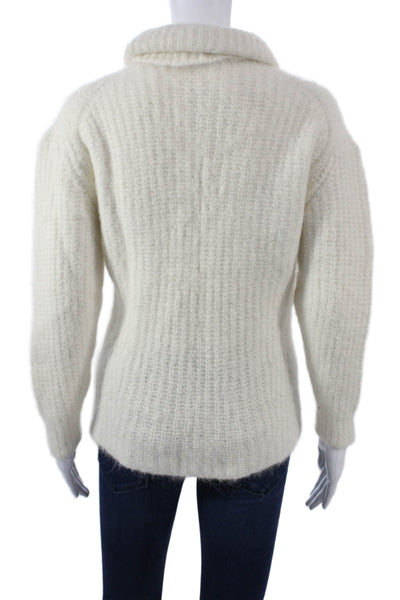 Ba&Sh Womens Pullover Turtleneck Sweater White Long Sleeve Size XS