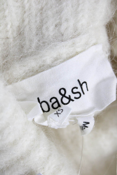 Ba&Sh Womens Pullover Turtleneck Sweater White Long Sleeve Size XS