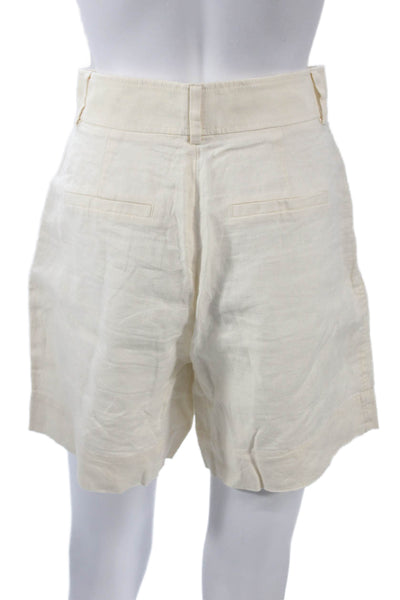 Everlane Womens Chino Linen Shorts Beige Hook Eye Size 0