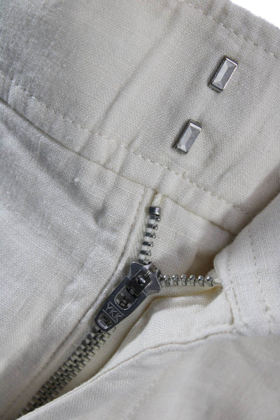 Everlane Womens Chino Linen Shorts Beige Hook Eye Size 0