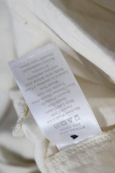 Everlane Womens Chino Linen Shorts Beige Hook Eye Size 0