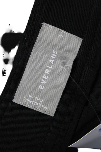 Everlane Women Chino Shorts Black Tencel Cotton Size 0