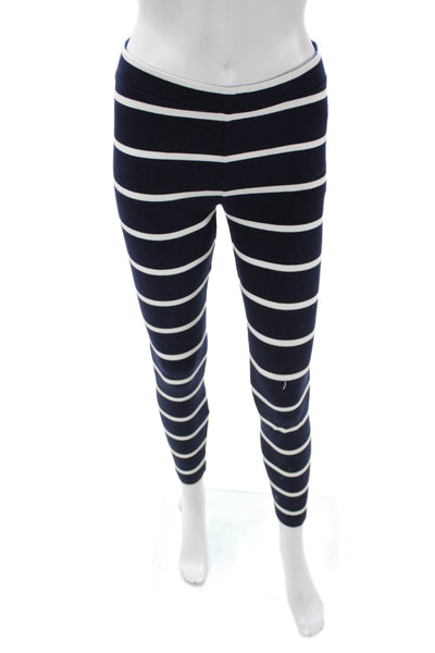 J Crew Womens Ankle Leggings Dark Blue Striped Nautical Size S