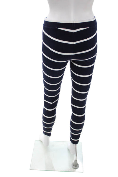 J Crew Womens Ankle Leggings Dark Blue Striped Nautical Size S