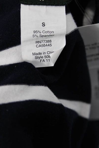 J Crew Womens Ankle Leggings Dark Blue Striped Nautical Size S