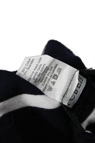 J Crew Womens Ankle Leggings Dark Blue Striped Nautical Size S