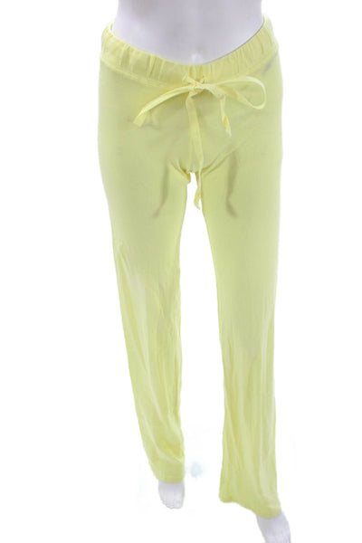 Velvet Womens Yellow Cotton Drawstring Sweatpants Petite Size S
