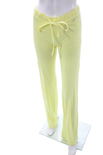 Velvet Womens Yellow Cotton Drawstring Sweatpants Petite Size S
