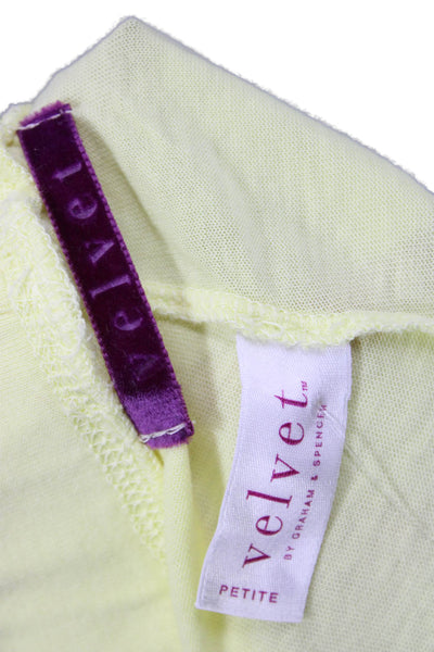 Velvet Womens Yellow Cotton Drawstring Sweatpants Petite Size S