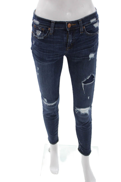 J Crew Womens Ankle Skinny High Waist Dark Blue Jeans Size 26