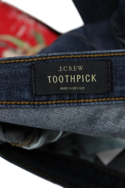 J Crew Womens Ankle Skinny High Waist Dark Blue Jeans Size 26
