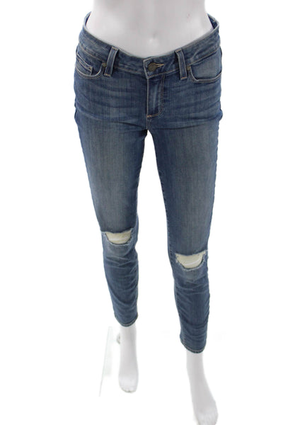 Paige Womens Skinny Ankle High Waist Blue Jeans Size 27