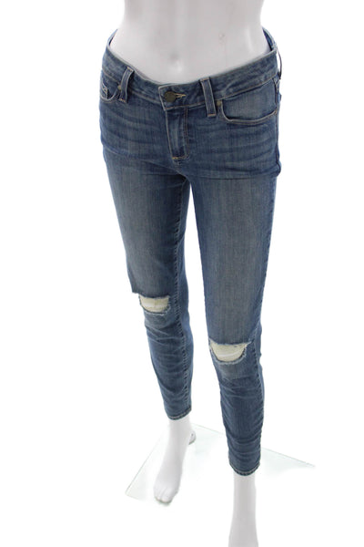 Paige Womens Skinny Ankle High Waist Blue Jeans Size 27