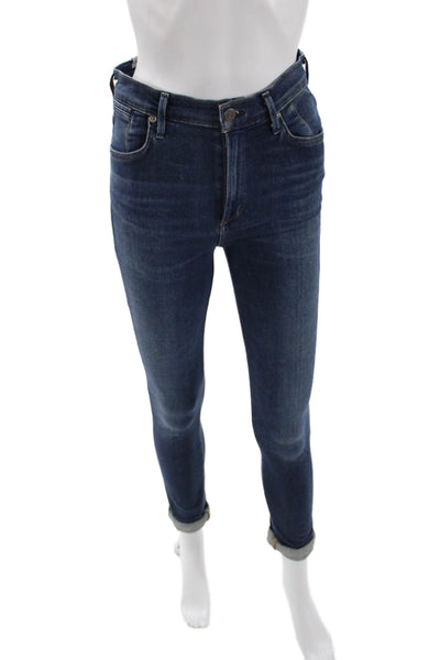 Citizens of Humanity Women Ankle Skinny Jeans Dark Blue Mid Rise Size 27