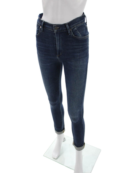 Citizens of Humanity Women Ankle Skinny Jeans Dark Blue Mid Rise Size 27
