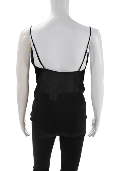 J Brand Womens Black V-Neck Spaghetti Strap Camisole Viscose Silk Size XS
