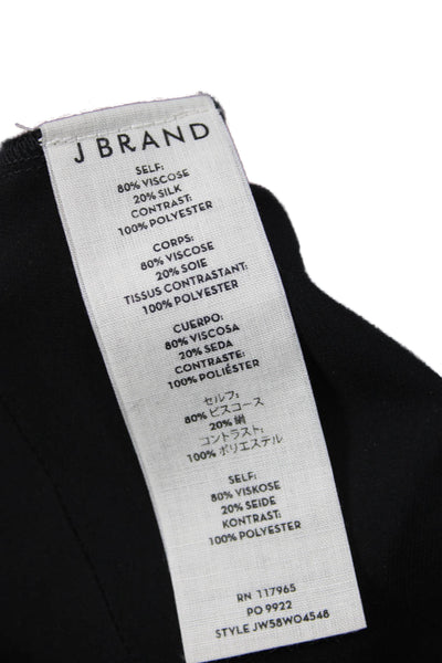J Brand Womens Black V-Neck Spaghetti Strap Camisole Viscose Silk Size XS